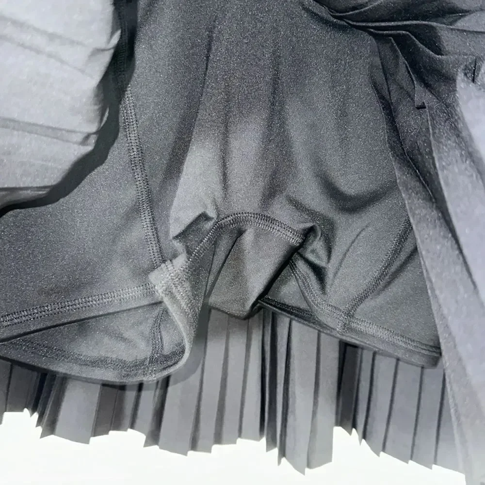 alo yoga XXS Black Pleated Grand Slam Tennis Skirt Built in Skort